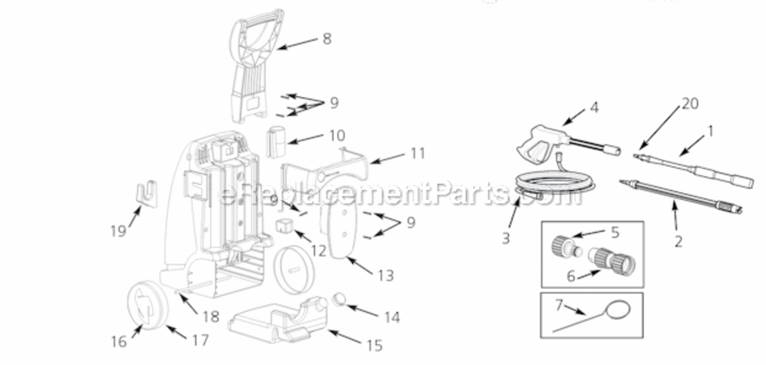 Page A Diagram and Parts List for PW1686  Campbell Hausfeld Pressure Washer